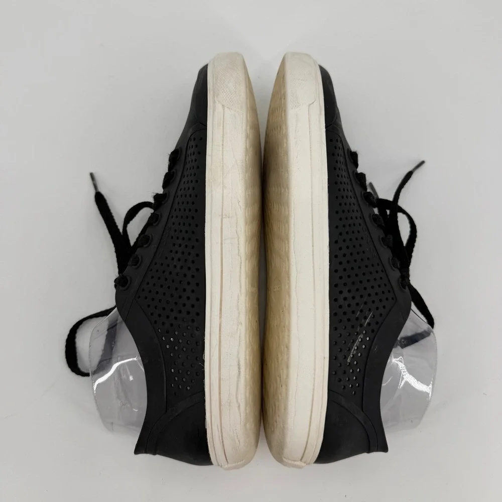 Crocs Citilane Roka Court Black White Perforated Lace Up Sneakers 204954 W11